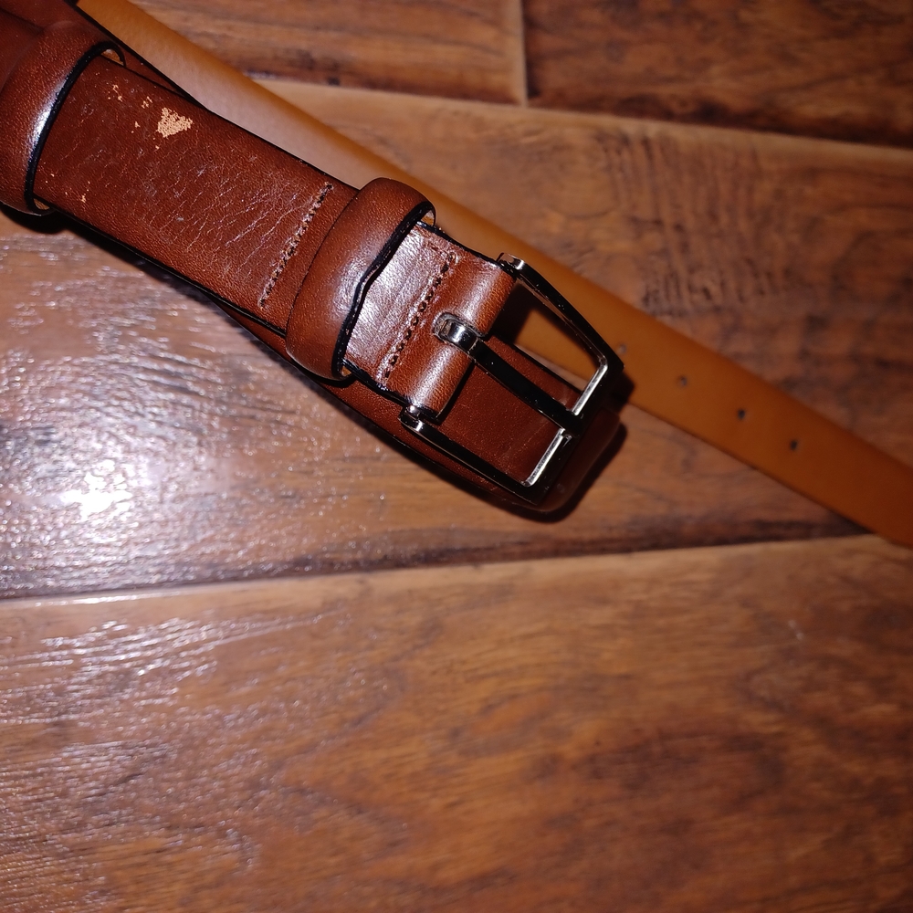 Brown Leather Men's Belt Made Italy